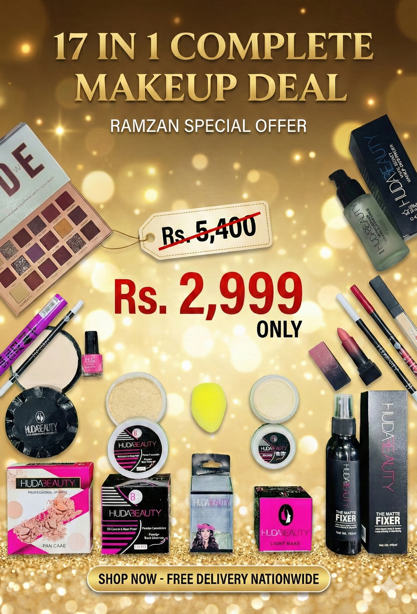 Ultimate 17-in-1 Professional Glamour Kit by HUDA BEAUTY: The Complete Beauty Solution