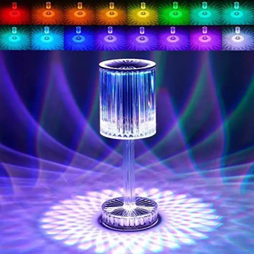AuraGlow 16-Color Crystal Touch Lamp